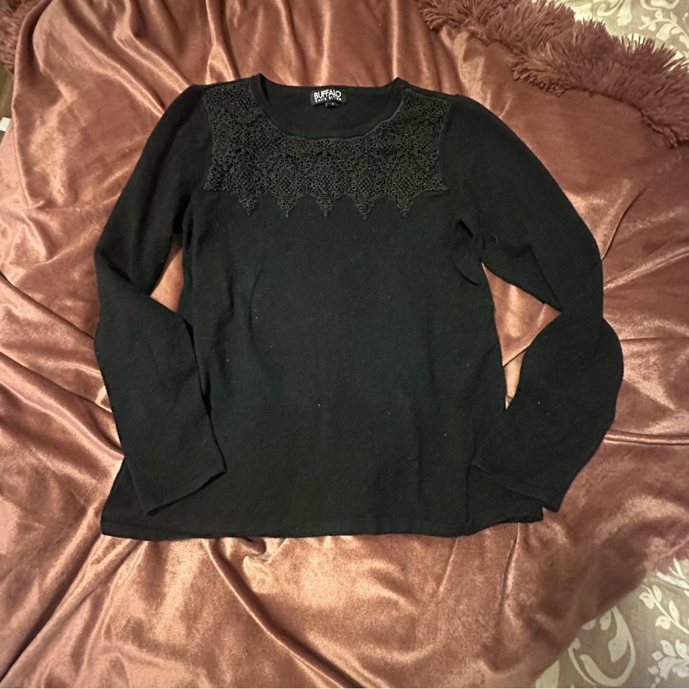 Buffalo David Bitton Black Lace Sweater